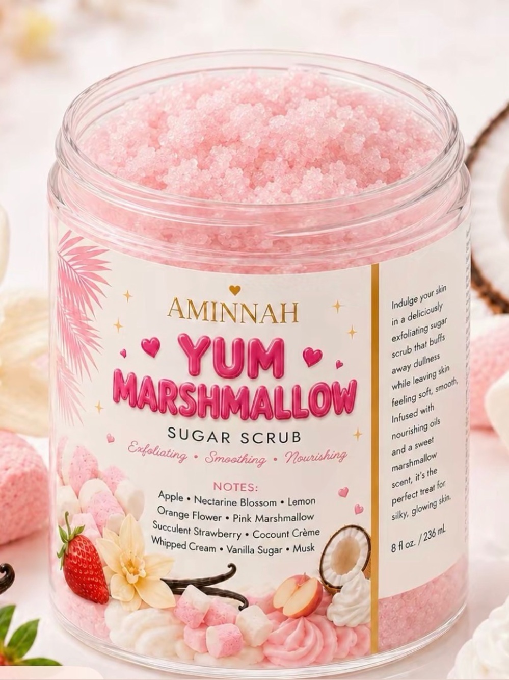 Aminnah Yum Marshmallow Sugar Scrub 8 oz